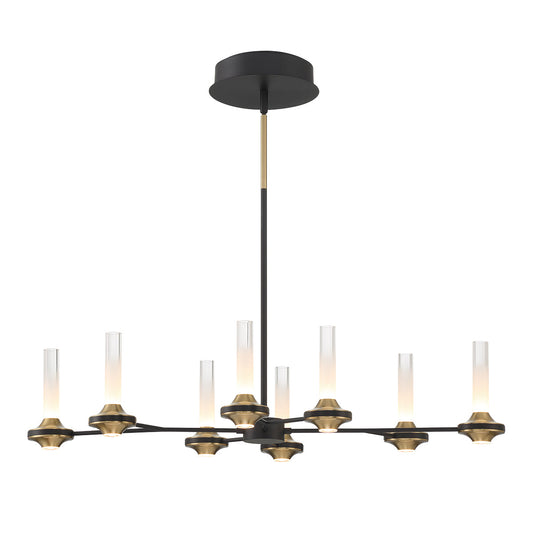 Eurofase Lighting Torcia 36" 8-Light Dimmable Integrated LED Matte Black Chandelier