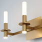 Eurofase Lighting Torna 24" 3-Light Dimmable LED Gold Metal Bath Bar With Frosted Acrylic Shades