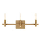 Eurofase Lighting Torna 24" 3-Light Dimmable LED Gold Metal Bath Bar With Frosted Acrylic Shades