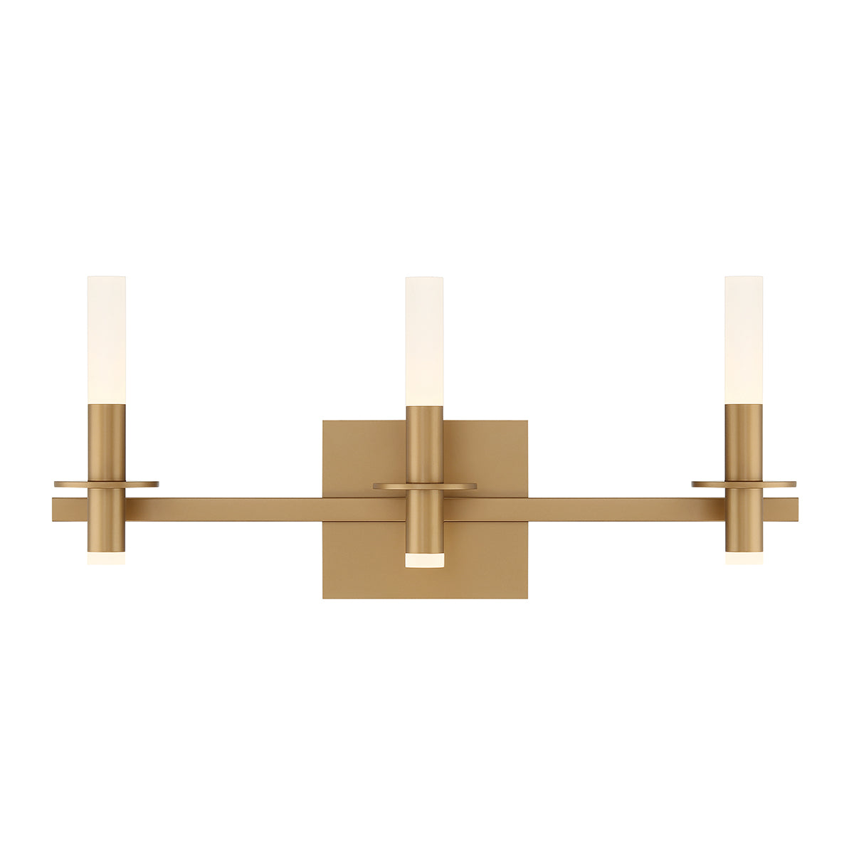 Eurofase Lighting Torna 24" 3-Light Dimmable LED Gold Metal Bath Bar With Frosted Acrylic Shades