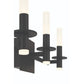 Eurofase Lighting Torna 24" 3-Light Dimmable LED Matte Black Metal Bath Bar With Frosted Acrylic Shades