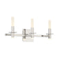 Eurofase Lighting Torna 24" 3-Light Dimmable LED Polished Nickel Metal Bath Bar With Frosted Acrylic Shades