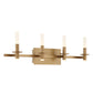 Eurofase Lighting Torna 36" 4-Light Dimmable LED Gold Metal Bath Bar With Frosted Acrylic Shades