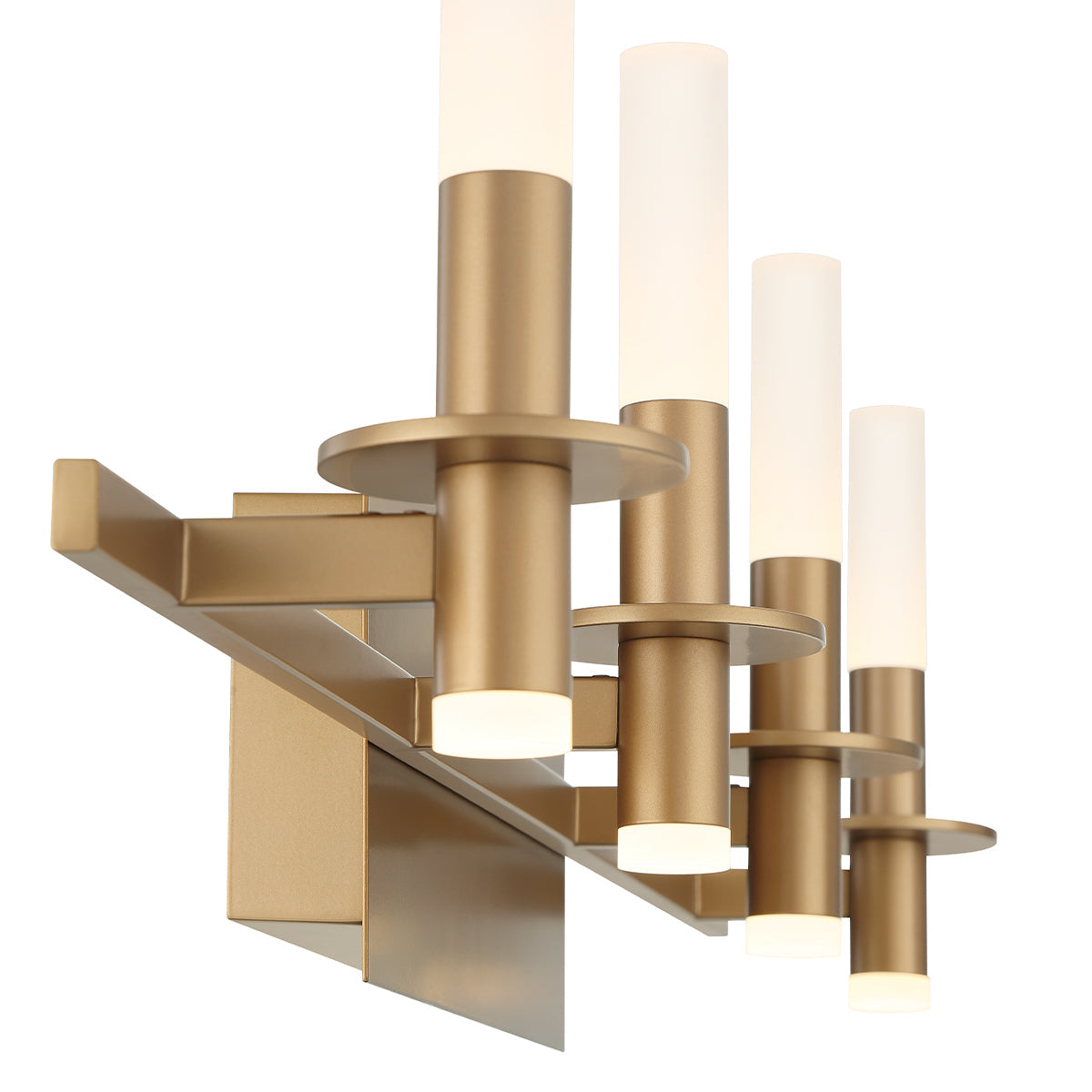Eurofase Lighting Torna 36" 4-Light Dimmable LED Gold Metal Bath Bar With Frosted Acrylic Shades