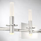 Eurofase Lighting Torna 36" 4-Light Dimmable LED Polished Nickel Metal Bath Bar With Frosted Acrylic Shades
