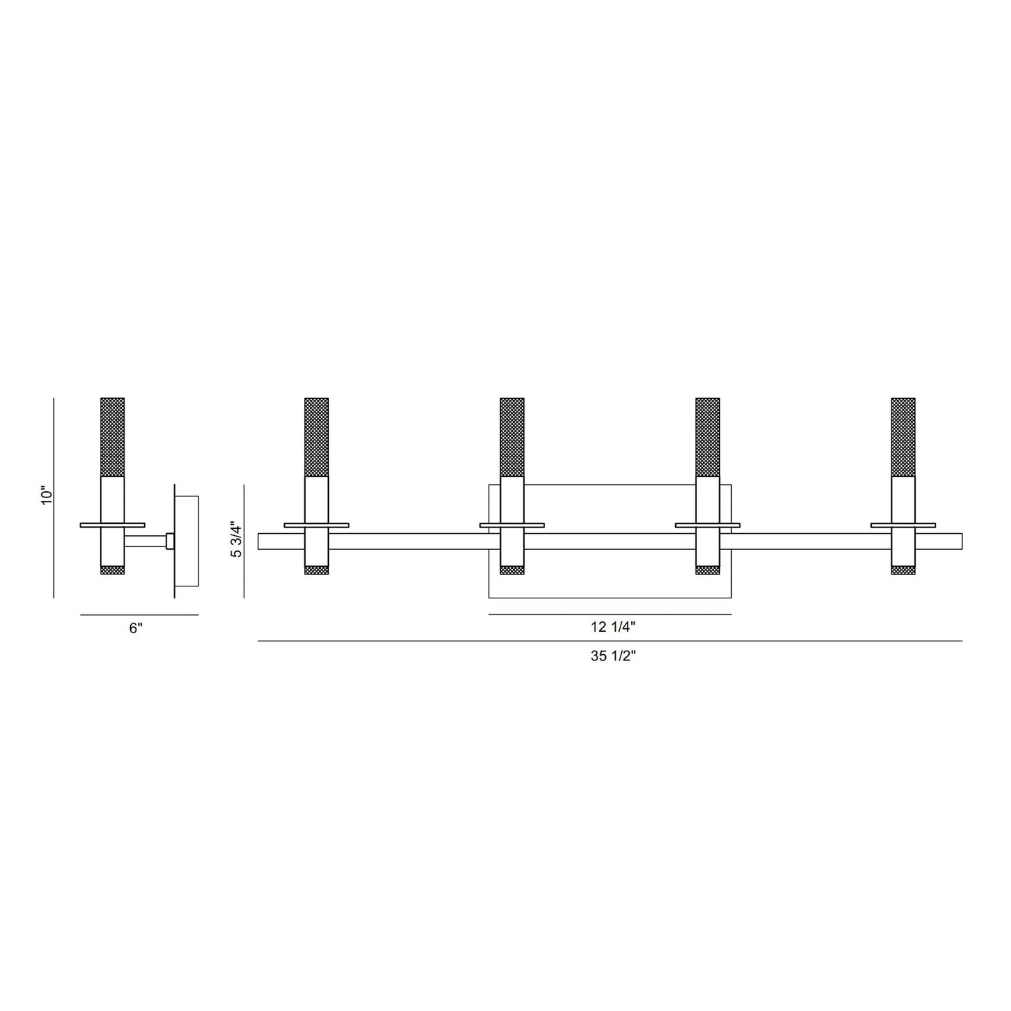 Eurofase Lighting Torna 36" 4-Light Dimmable LED Polished Nickel Metal Bath Bar With Frosted Acrylic Shades