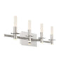 Eurofase Lighting Torna 36" 4-Light Dimmable LED Polished Nickel Metal Bath Bar With Frosted Acrylic Shades