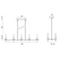 Eurofase Lighting Torna 43" 10-Light Linear Dimmable LED Gold Metal Chandelier With Frosted Acrylic Shades