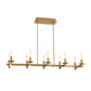 Eurofase Lighting Torna 43" 10-Light Linear Dimmable LED Gold Metal Chandelier With Frosted Acrylic Shades
