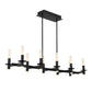 Eurofase Lighting Torna 43" 10-Light Linear Dimmable LED Matte Black Metal Chandelier With Frosted Acrylic Shades