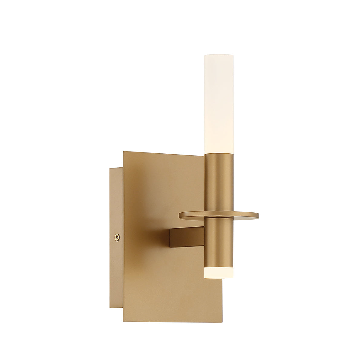 Eurofase Lighting Torna 5" 1-Light Dimmable LED Gold Metal Bath Bar With Frosted Acrylic Shade