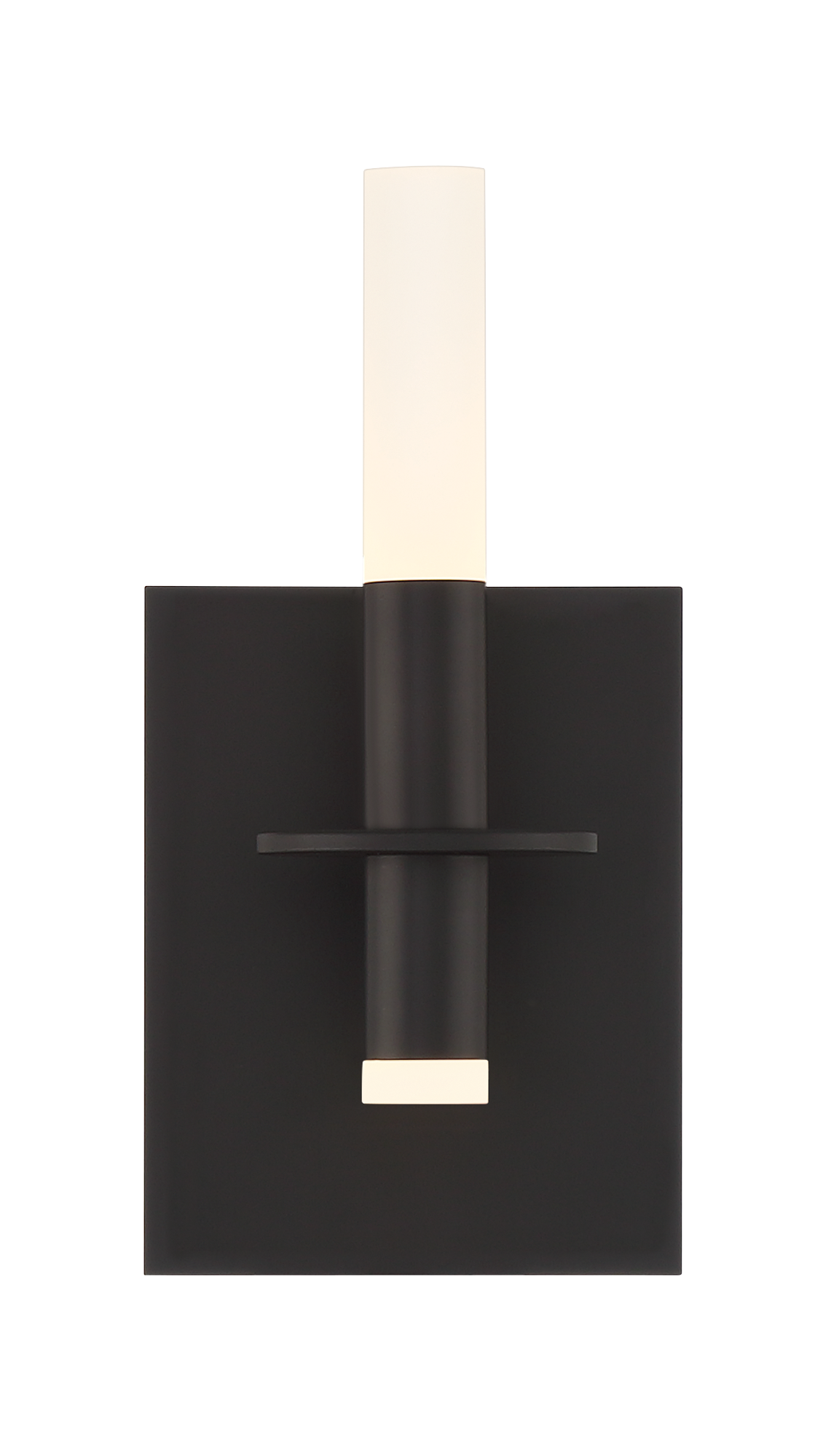 Eurofase Lighting Torna 5" 1-Light Dimmable LED Matte Black Metal Bath Bar With Frosted Acrylic Shade