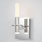 Eurofase Lighting Torna 5" 1-Light Dimmable LED Polished Nickel Metal Bath Bar With Frosted Acrylic Shade