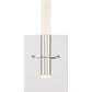 Eurofase Lighting Torna 5" 1-Light Dimmable LED Polished Nickel Metal Bath Bar With Frosted Acrylic Shade