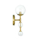 Eurofase Lighting Traiton 15" 1-Light Clear Glass Shade Gold Wall Sconce