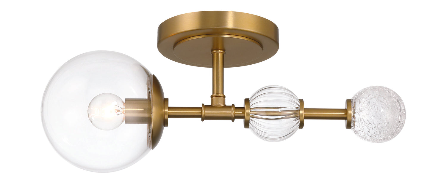 Eurofase Lighting Traiton 15" 1-Light Clear Glass Shade Gold Wall Sconce