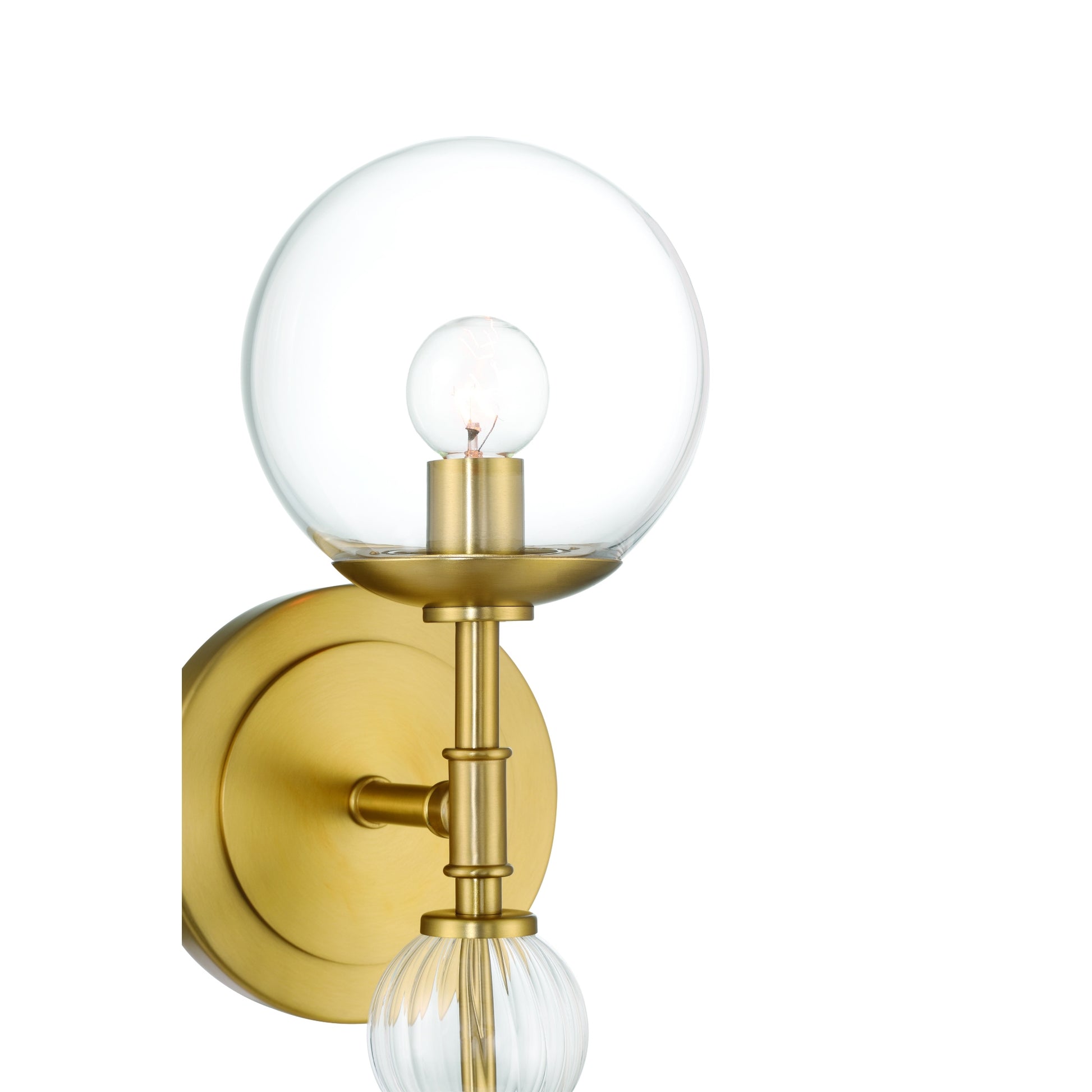 Eurofase Lighting Traiton 15" 1-Light Clear Glass Shade Gold Wall Sconce
