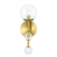 Eurofase Lighting Traiton 15" 1-Light Clear Glass Shade Gold Wall Sconce