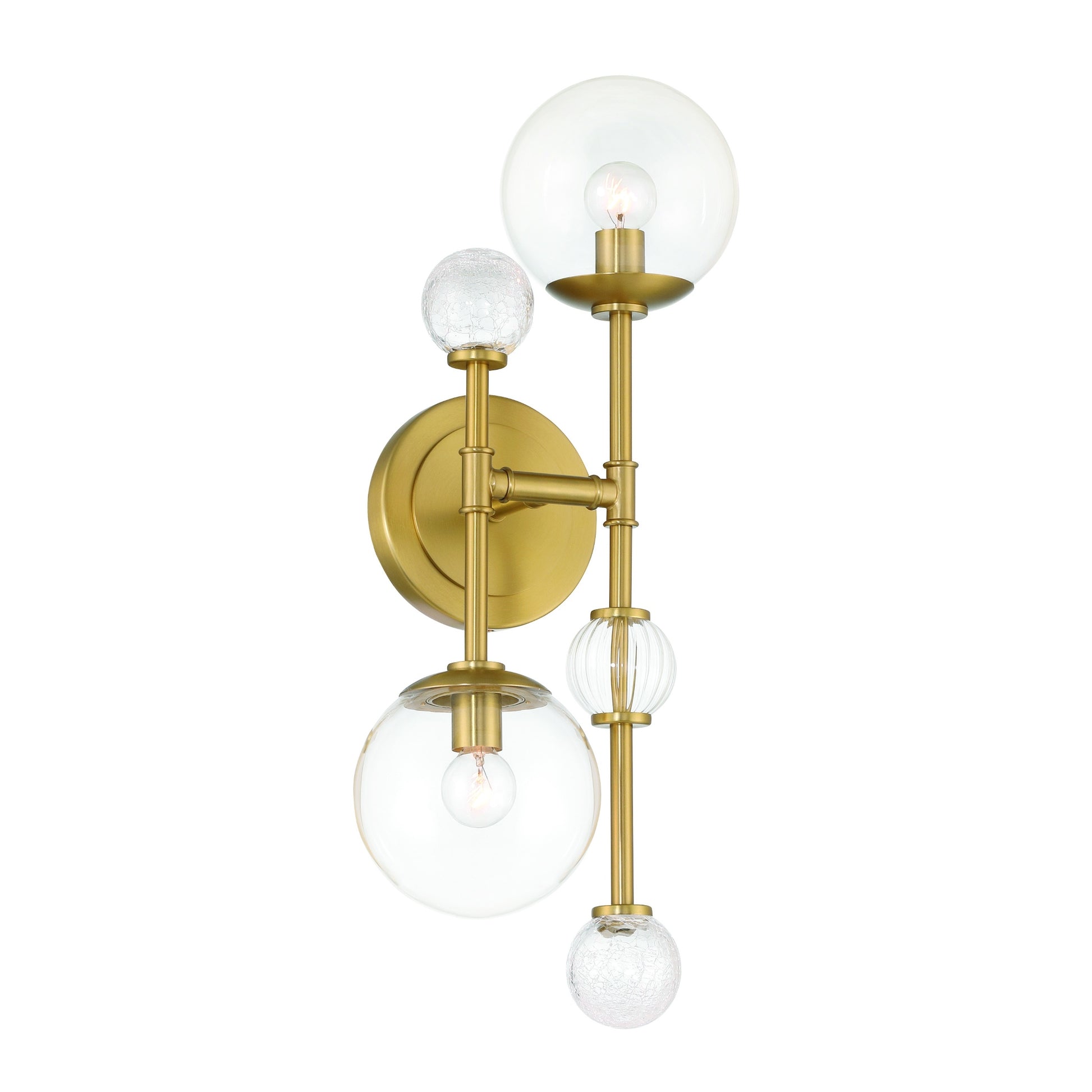 Eurofase Lighting Traiton 20" 2-Light Clear Glass Shade Gold Wall Sconce