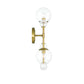 Eurofase Lighting Traiton 20" 2-Light Clear Glass Shade Gold Wall Sconce