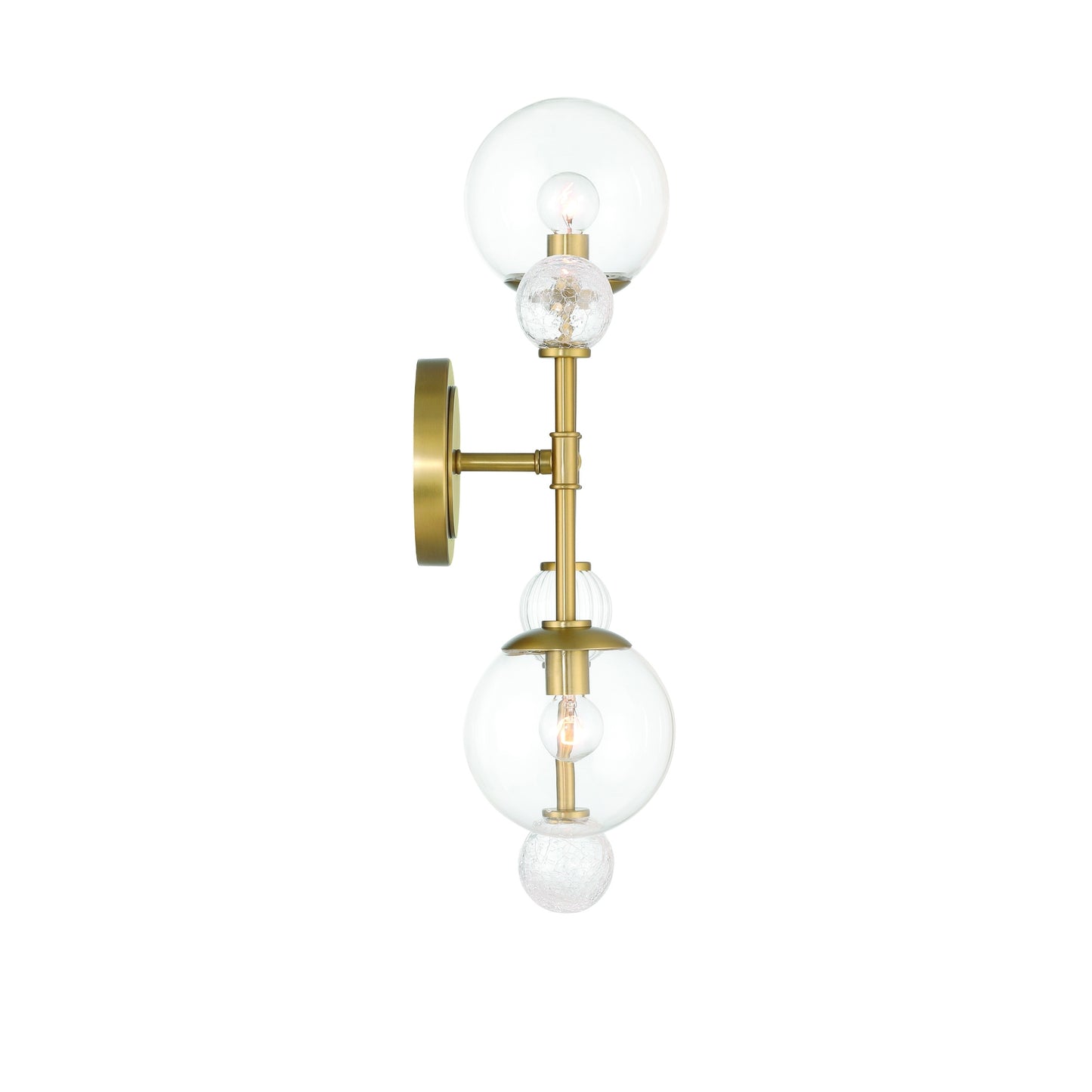 Eurofase Lighting Traiton 20" 2-Light Clear Glass Shade Gold Wall Sconce
