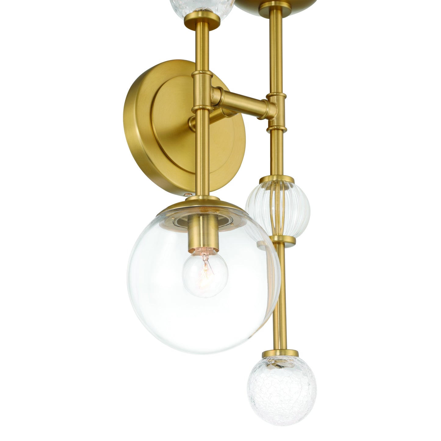 Eurofase Lighting Traiton 20" 2-Light Clear Glass Shade Gold Wall Sconce