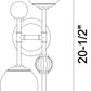 Eurofase Lighting Traiton 20" 2-Light Clear Glass Shade Gold Wall Sconce