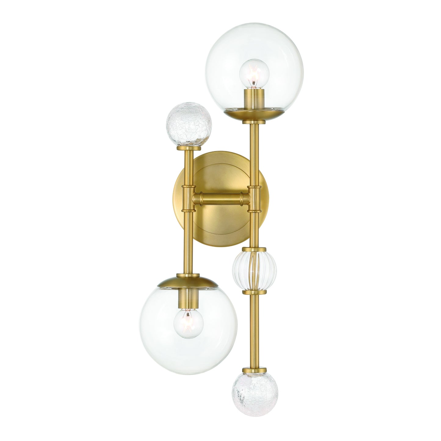 Eurofase Lighting Traiton 20" 2-Light Clear Glass Shade Gold Wall Sconce