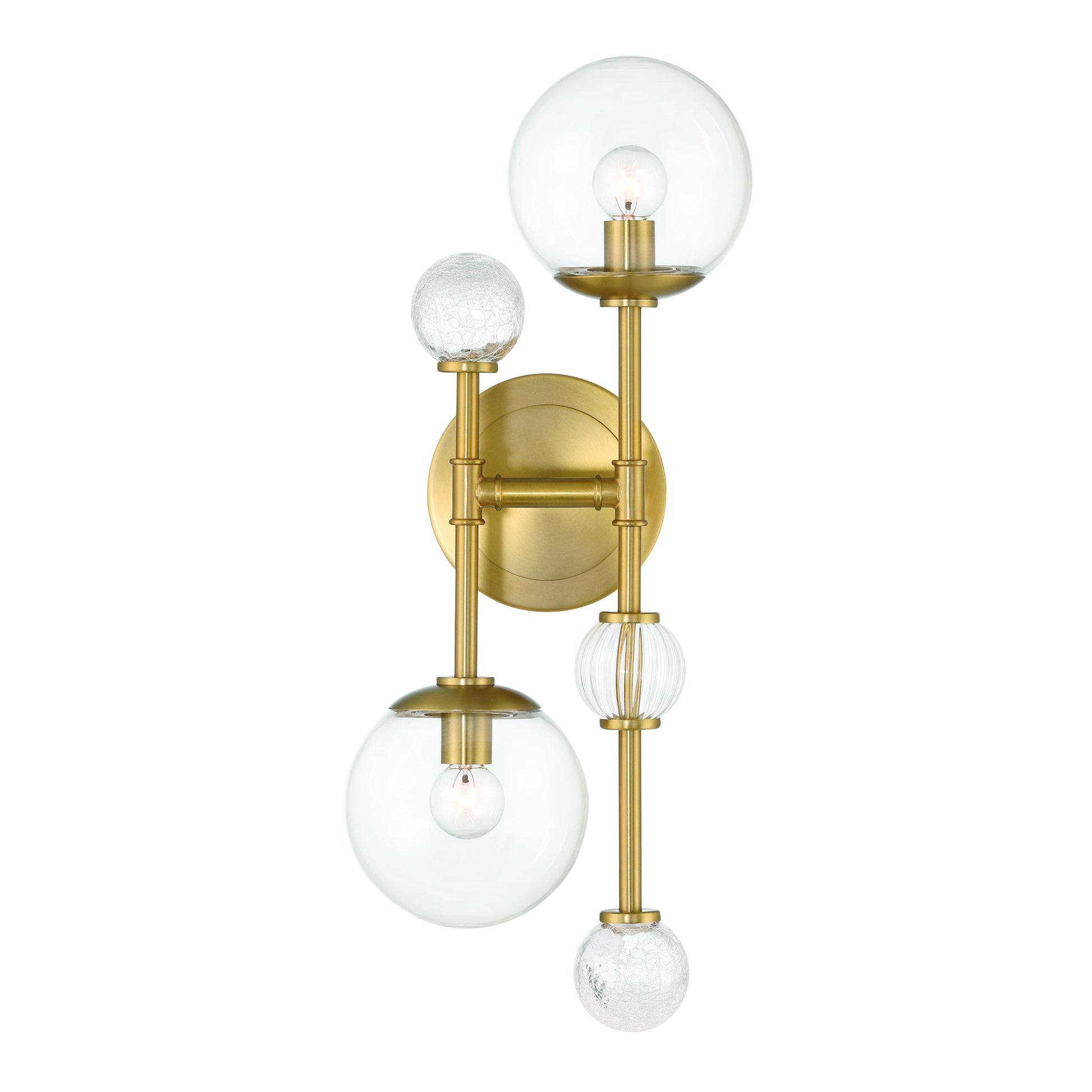 Eurofase Lighting Traiton 20" 2-Light Clear Glass Shade Gold Wall Sconce