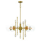 Eurofase Lighting Traiton 36" 5-Light Clear Glass Shade Gold Chandelier