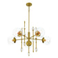 Eurofase Lighting Traiton 36" 5-Light Clear Glass Shade Gold Chandelier