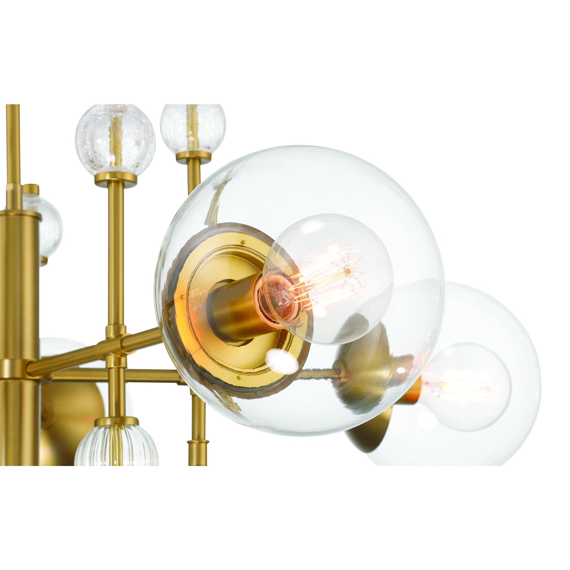 Eurofase Lighting Traiton 36" 5-Light Clear Glass Shade Gold Chandelier