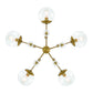Eurofase Lighting Traiton 36" 5-Light Clear Glass Shade Gold Chandelier