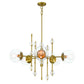 Eurofase Lighting Traiton 36" 5-Light Clear Glass Shade Gold Chandelier