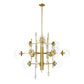 Eurofase Lighting Traiton 48" 12-Light Clear Glass Shade Gold 3-Tier Chandelier