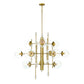 Eurofase Lighting Traiton 48" 12-Light Clear Glass Shade Gold 3-Tier Chandelier