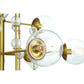 Eurofase Lighting Traiton 48" 12-Light Clear Glass Shade Gold 3-Tier Chandelier