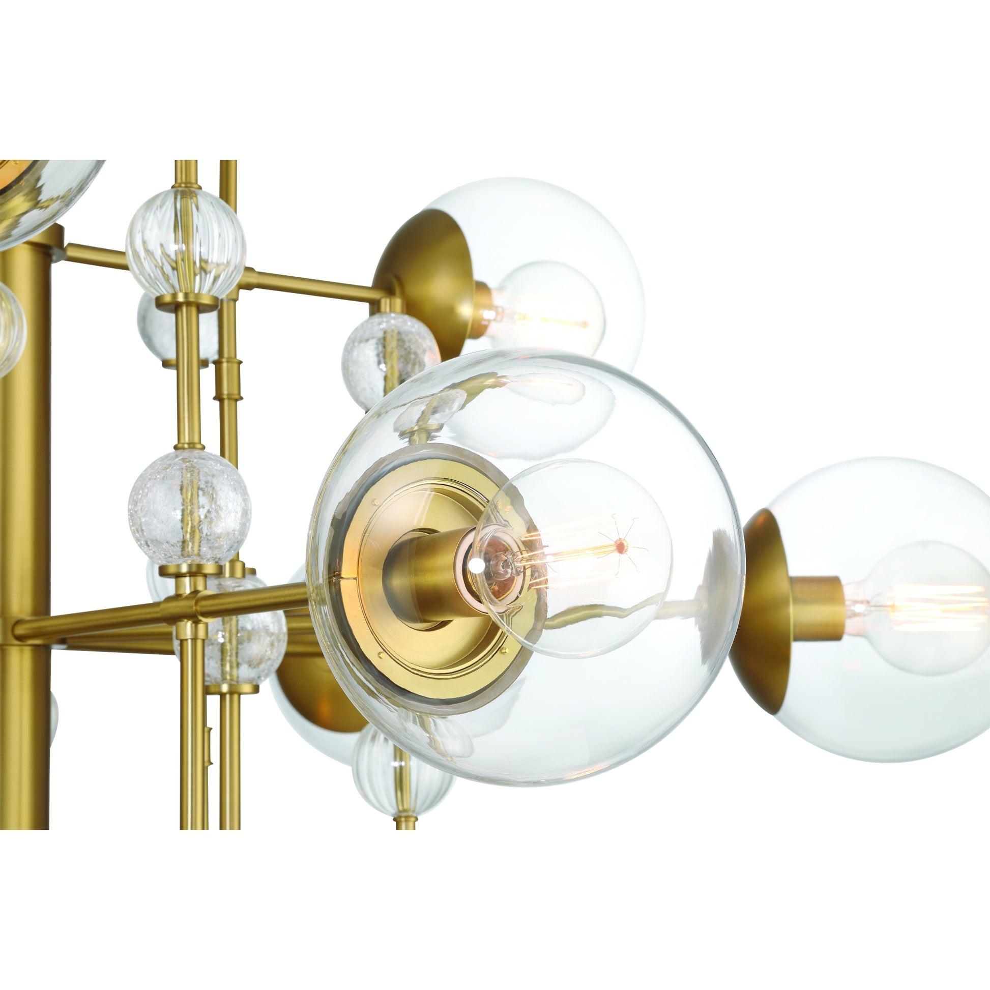 Eurofase Lighting Traiton 48" 12-Light Clear Glass Shade Gold 3-Tier Chandelier