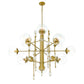 Eurofase Lighting Traiton 48" 12-Light Clear Glass Shade Gold 3-Tier Chandelier