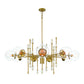 Eurofase Lighting Traiton 48" 9-Light Clear Glass Shade Gold Chandelier