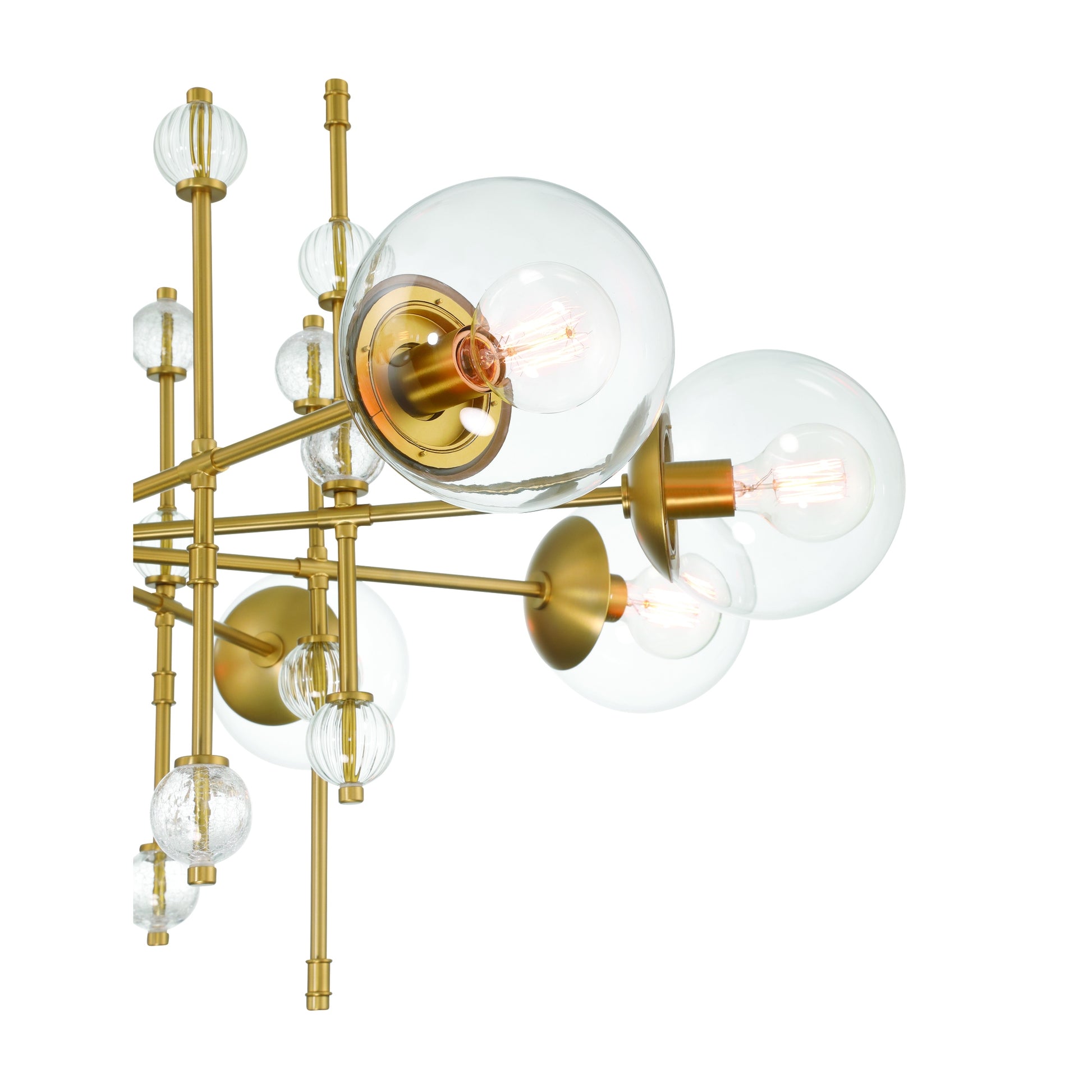 Eurofase Lighting Traiton 48" 9-Light Clear Glass Shade Gold Chandelier