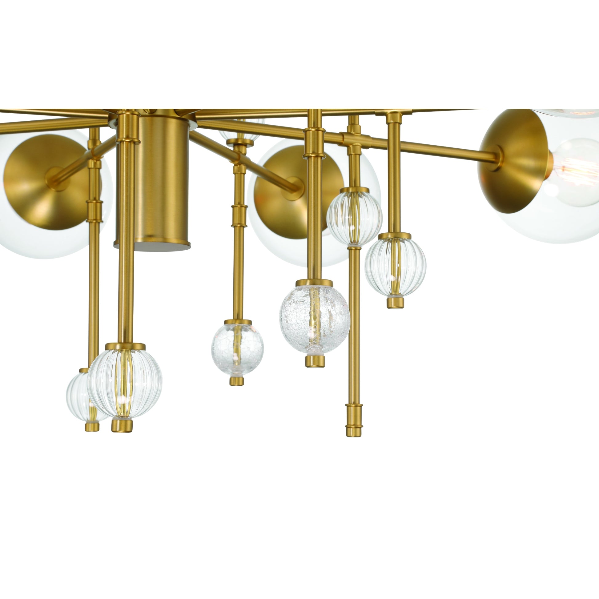 Eurofase Lighting Traiton 48" 9-Light Clear Glass Shade Gold Chandelier