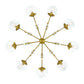 Eurofase Lighting Traiton 48" 9-Light Clear Glass Shade Gold Chandelier