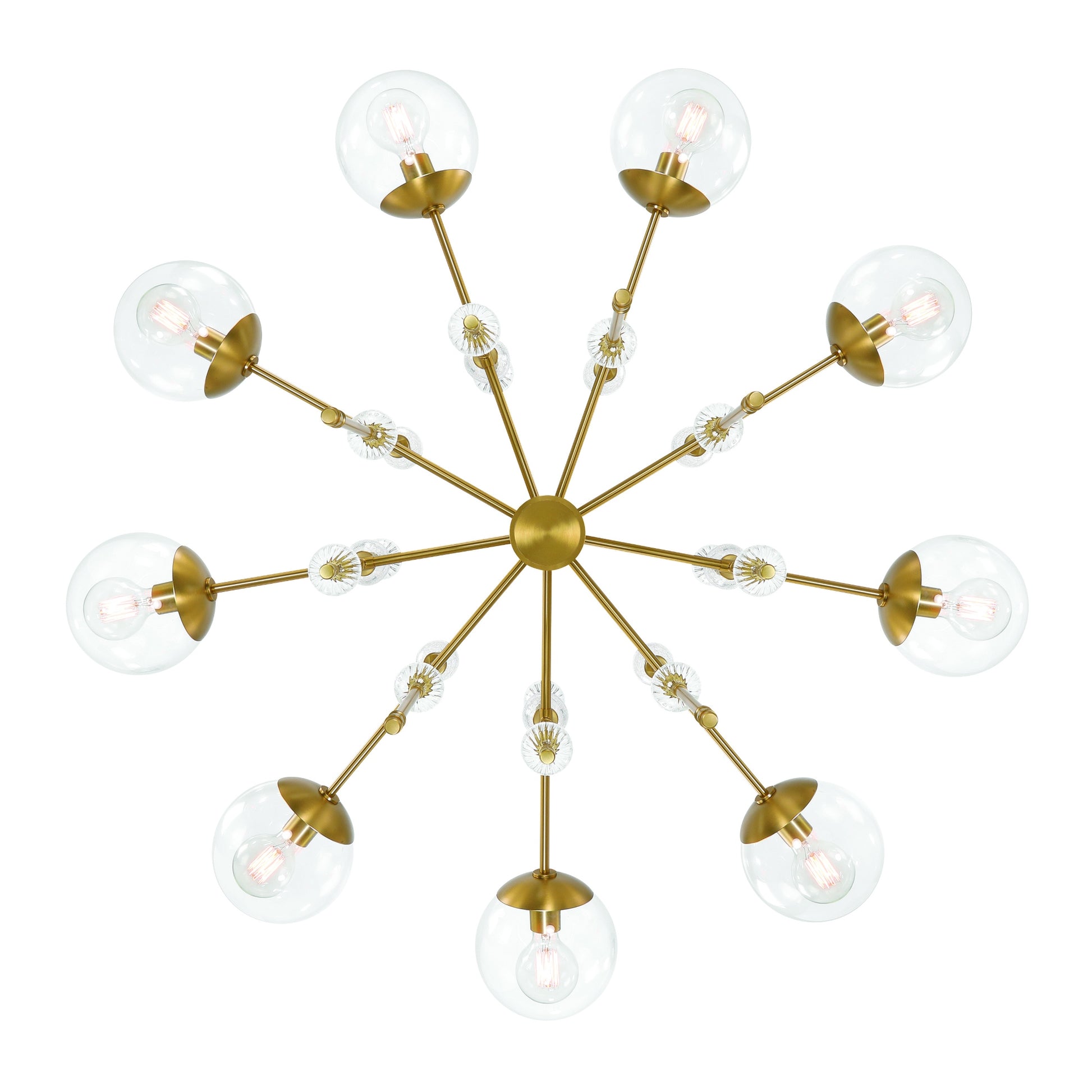 Eurofase Lighting Traiton 48" 9-Light Clear Glass Shade Gold Chandelier