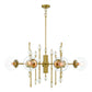 Eurofase Lighting Traiton 48" 9-Light Clear Glass Shade Gold Chandelier
