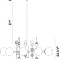 Eurofase Lighting Traiton 48" 9-Light Clear Glass Shade Gold Chandelier