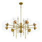 Eurofase Lighting Traiton 48" 9-Light Clear Glass Shade Gold Chandelier