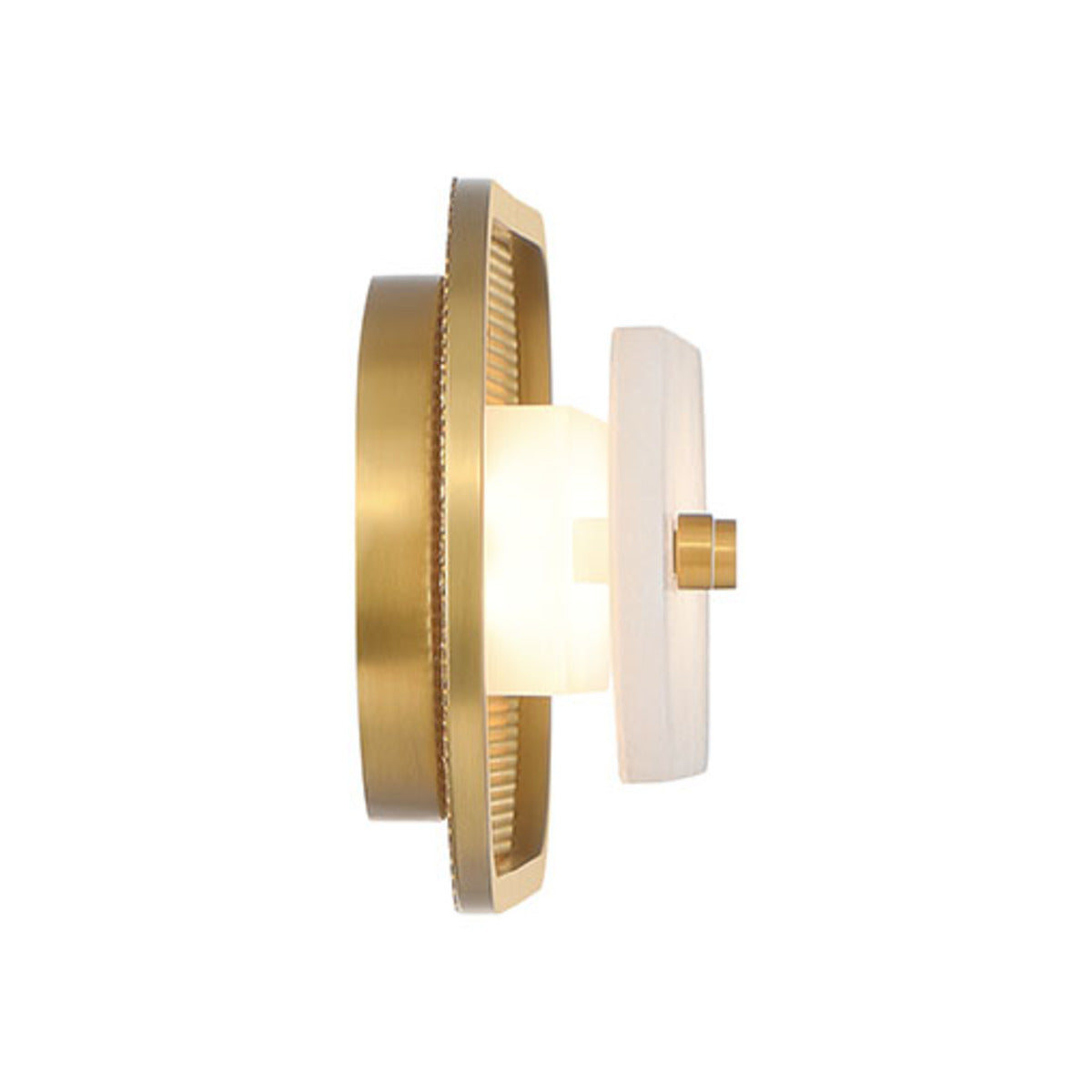 Eurofase Lighting Tramore 16" 1-Light Integrated LED Alabaster Shade Gold Steel Wall Sconce