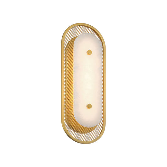 Eurofase Lighting Tramore 16" 1-Light Integrated LED Alabaster Shade Gold Steel Wall Sconce