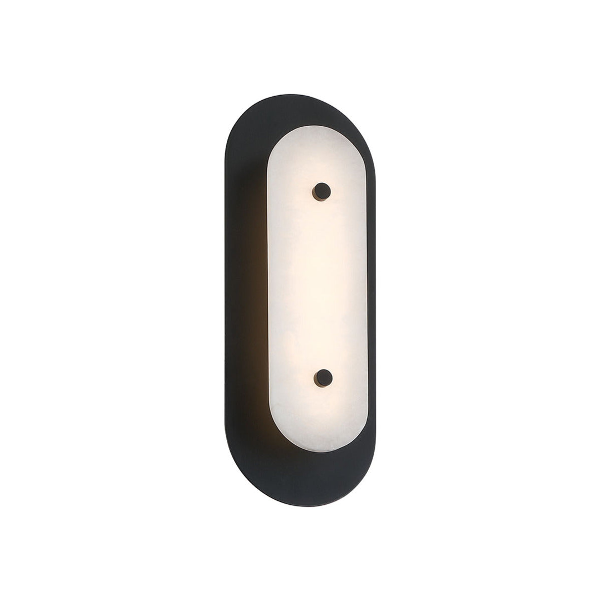 Eurofase Lighting Tramore 16" 1-Light Integrated LED Alabaster Shade Powder Coat Black Steel Wall Sconce